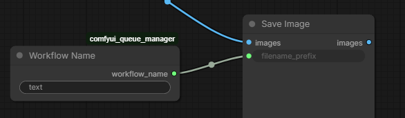 Workflow Name with empty text connected to Save Image's filename_prefix