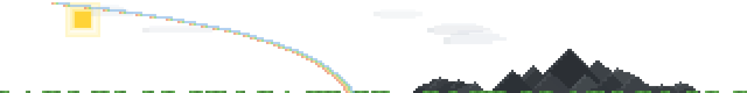 Sunny day with rainbow