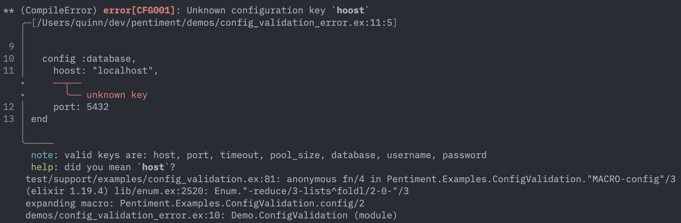 Config validation error