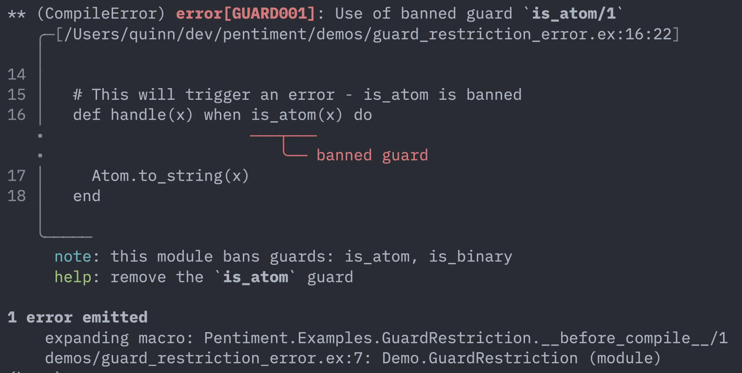 Guard restriction error