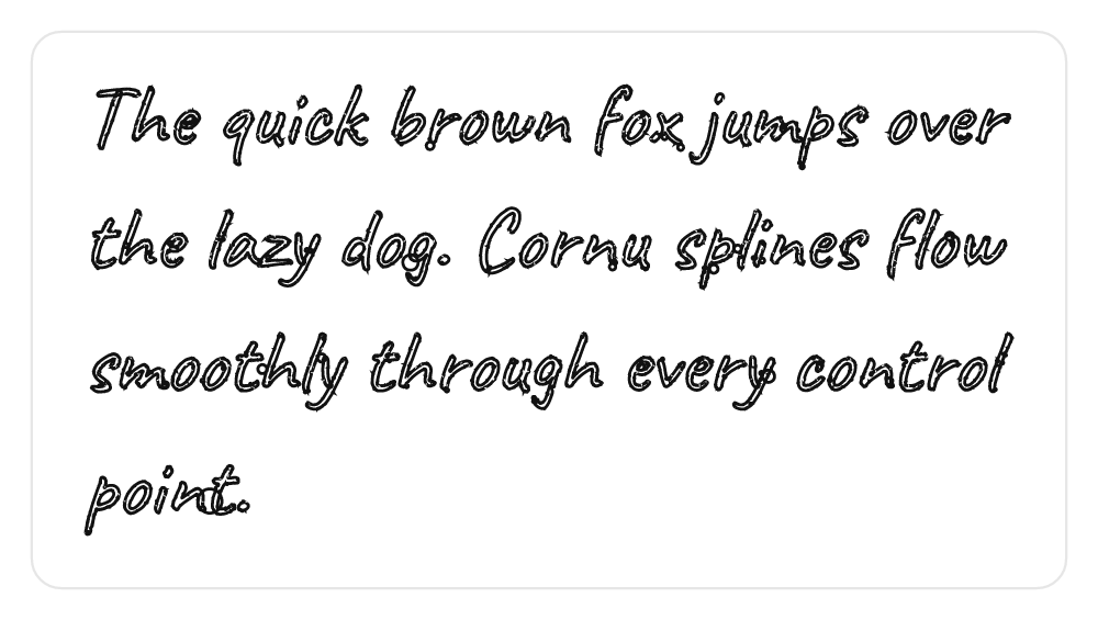 A multi-line paragraph rendered as Cornu splines