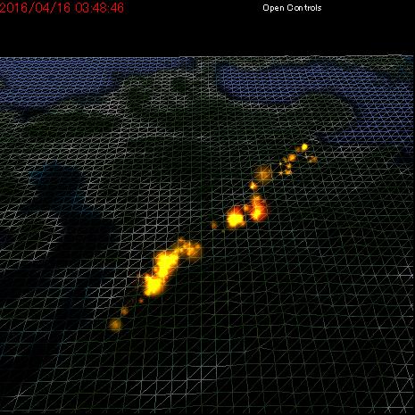 熊本周辺の震度データ１カ月分を可視化してみる