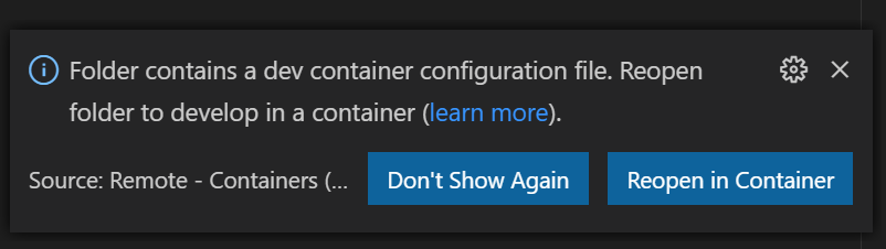 Example dev container prompt