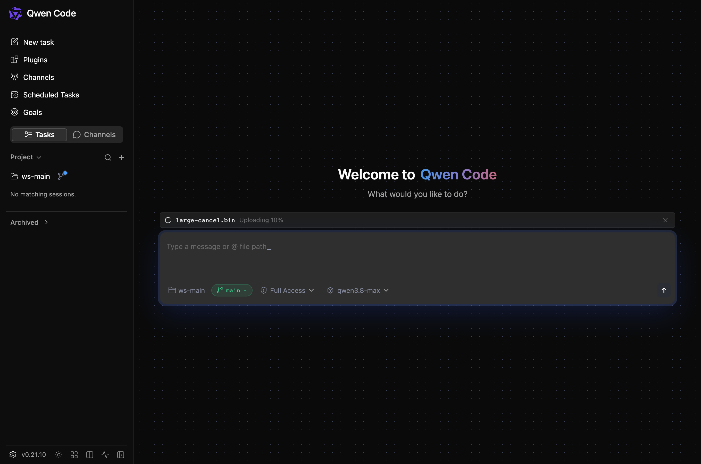 uploading