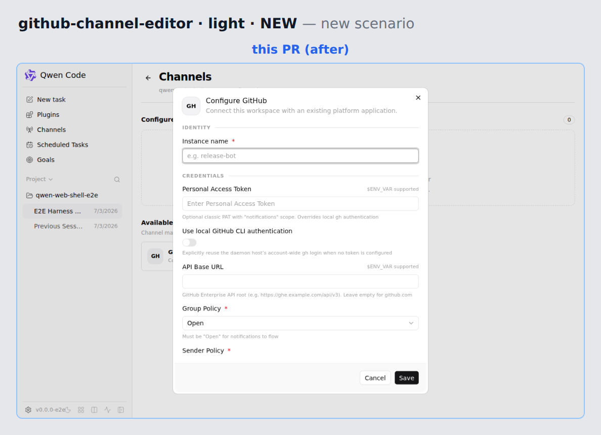 github-channel-editor-light before/after