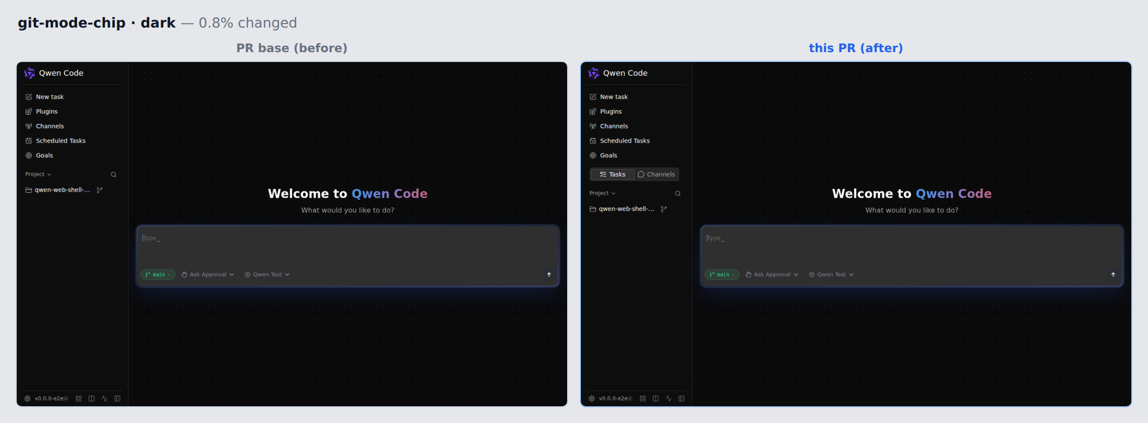 git-mode-chip-dark before/after
