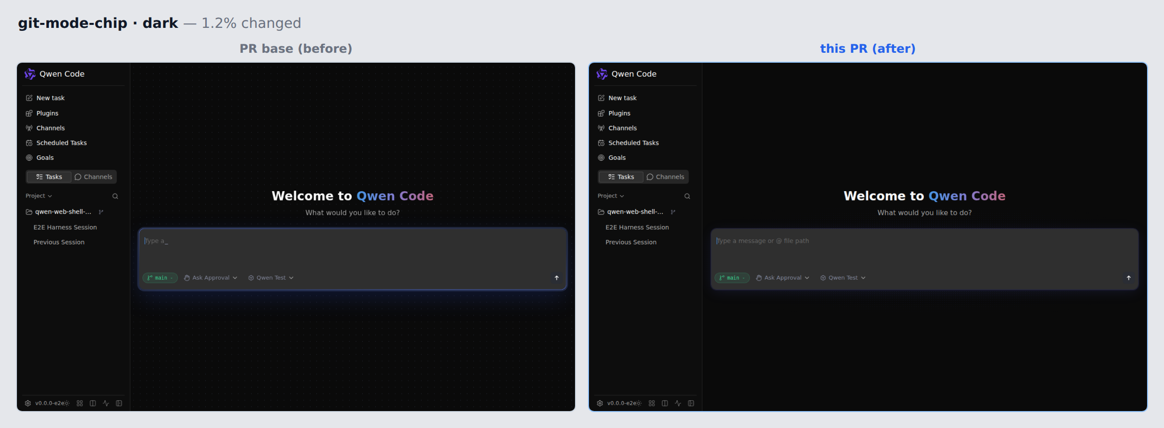 git-mode-chip-dark before/after