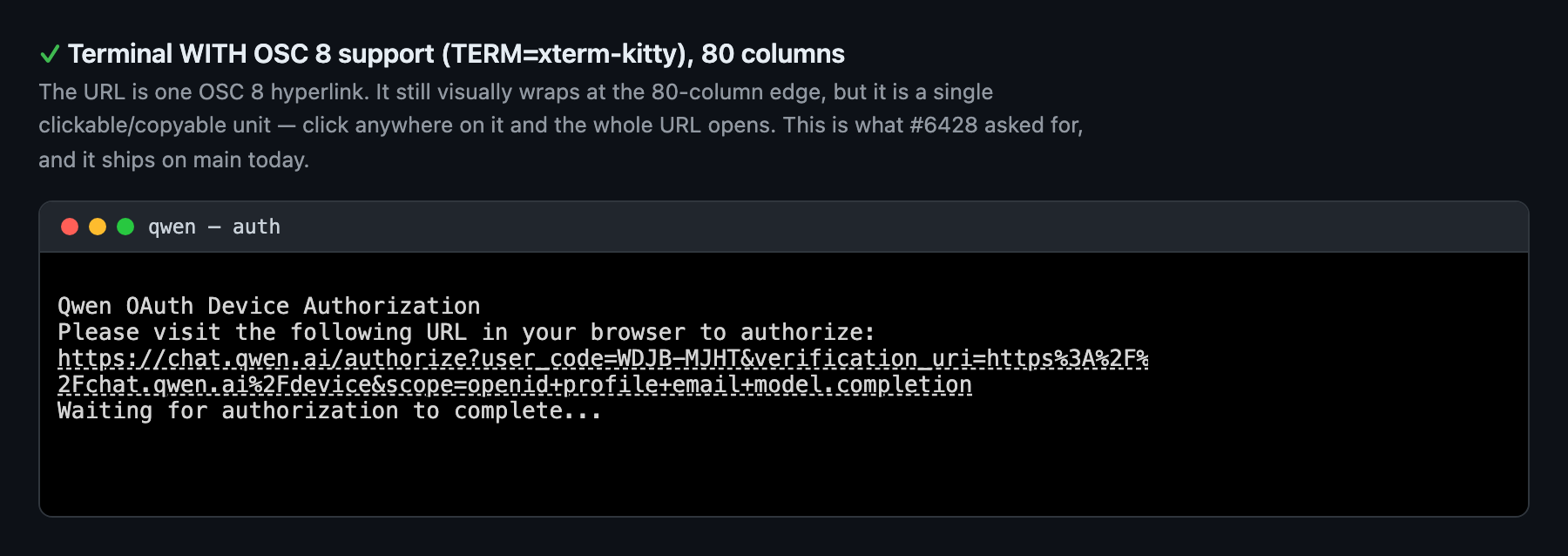 osc8 terminal