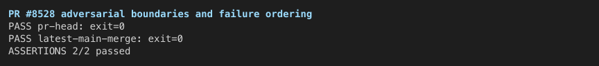 Adversarial boundaries and failure ordering