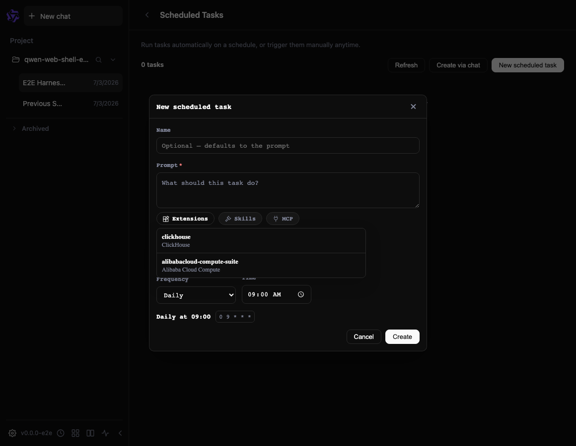 floating extension picker outside modal scroll container