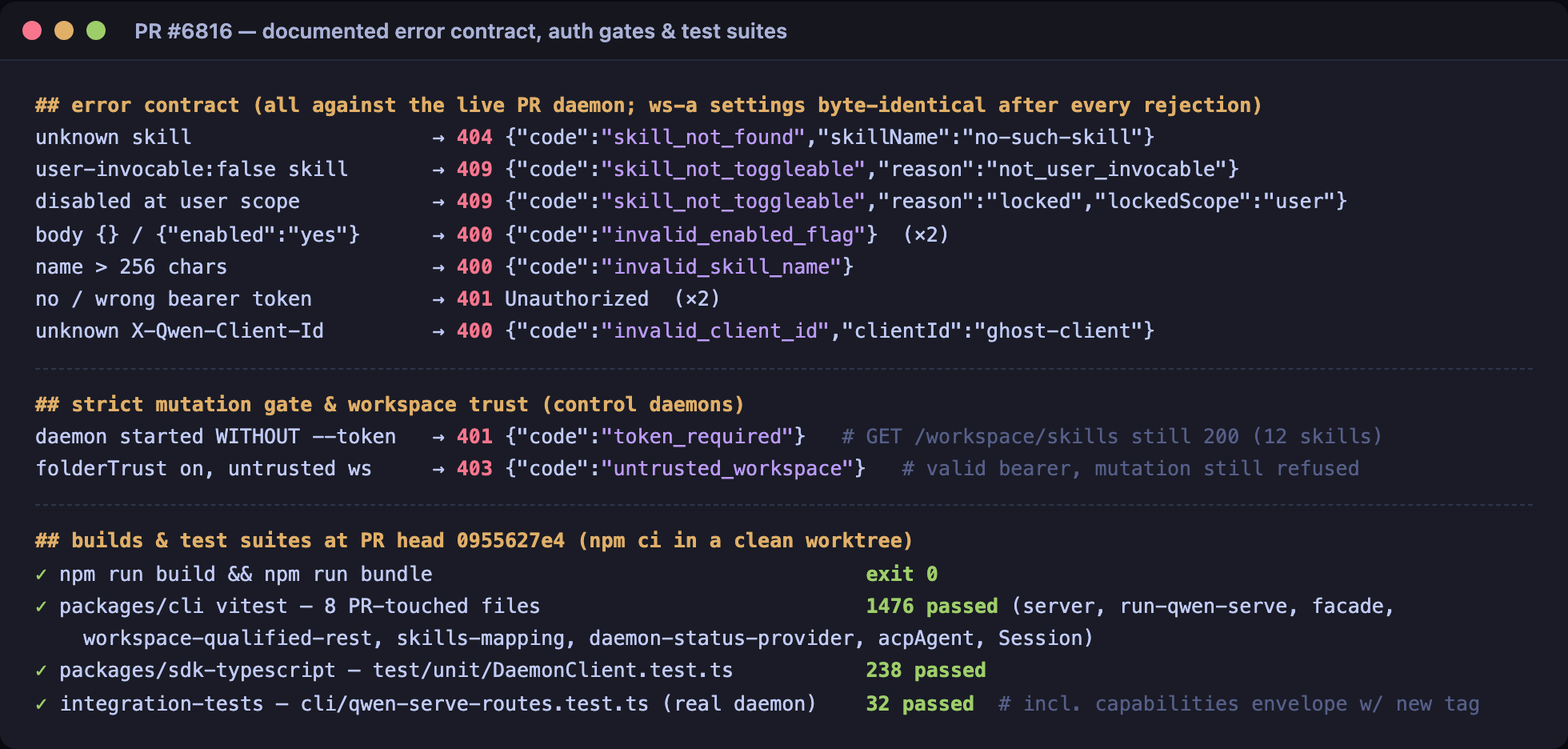 errors and tests