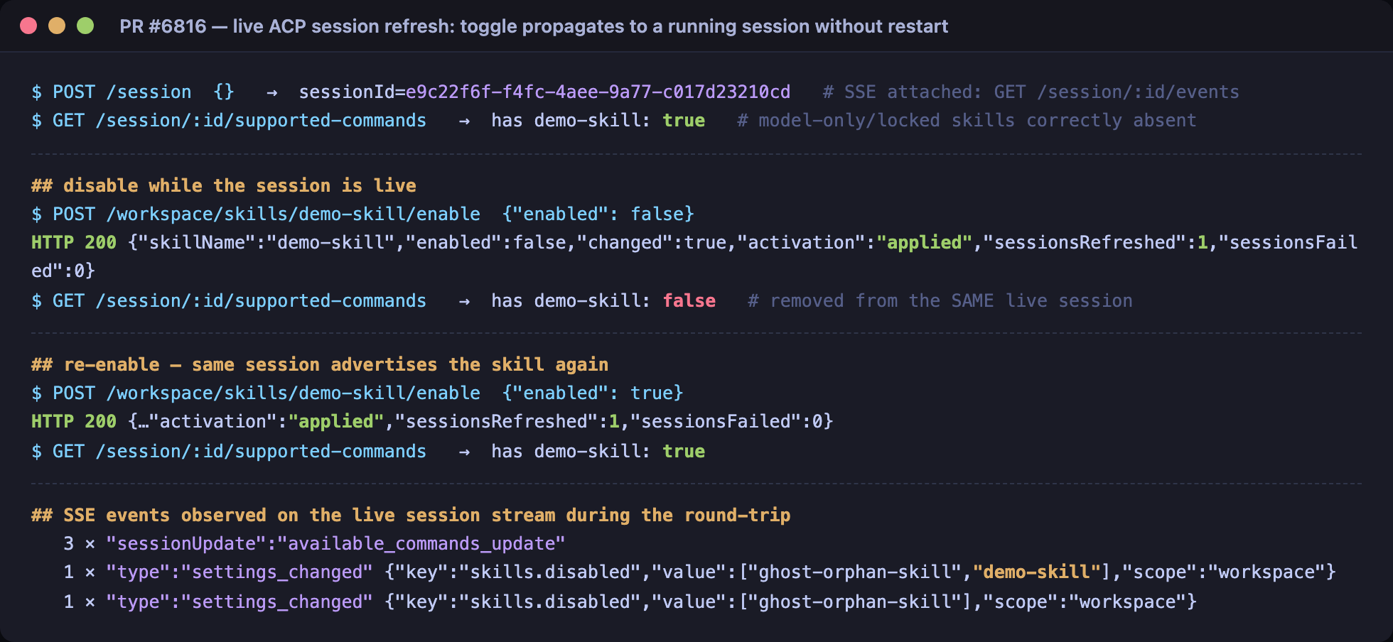 live session refresh