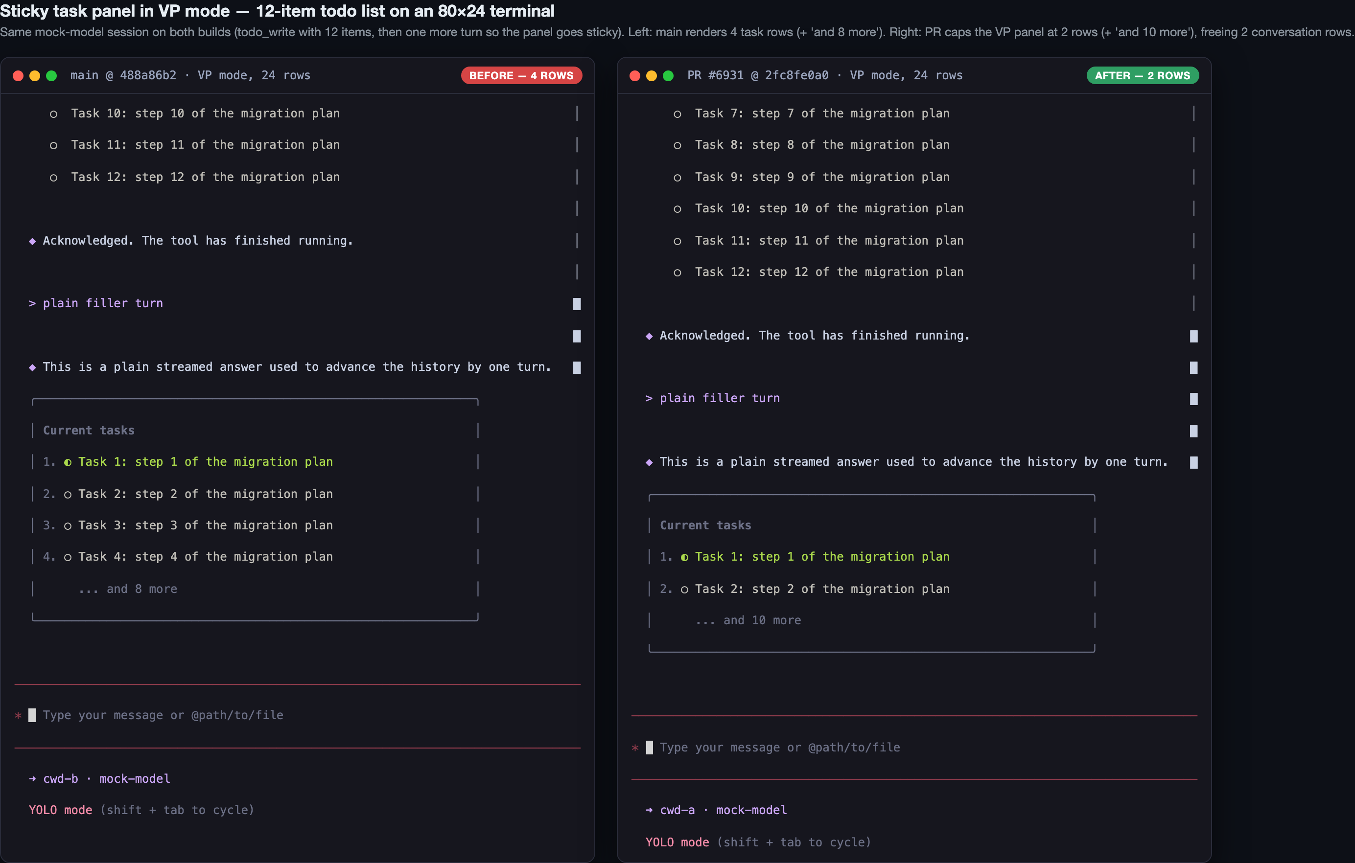 VP sticky todo cap A/B