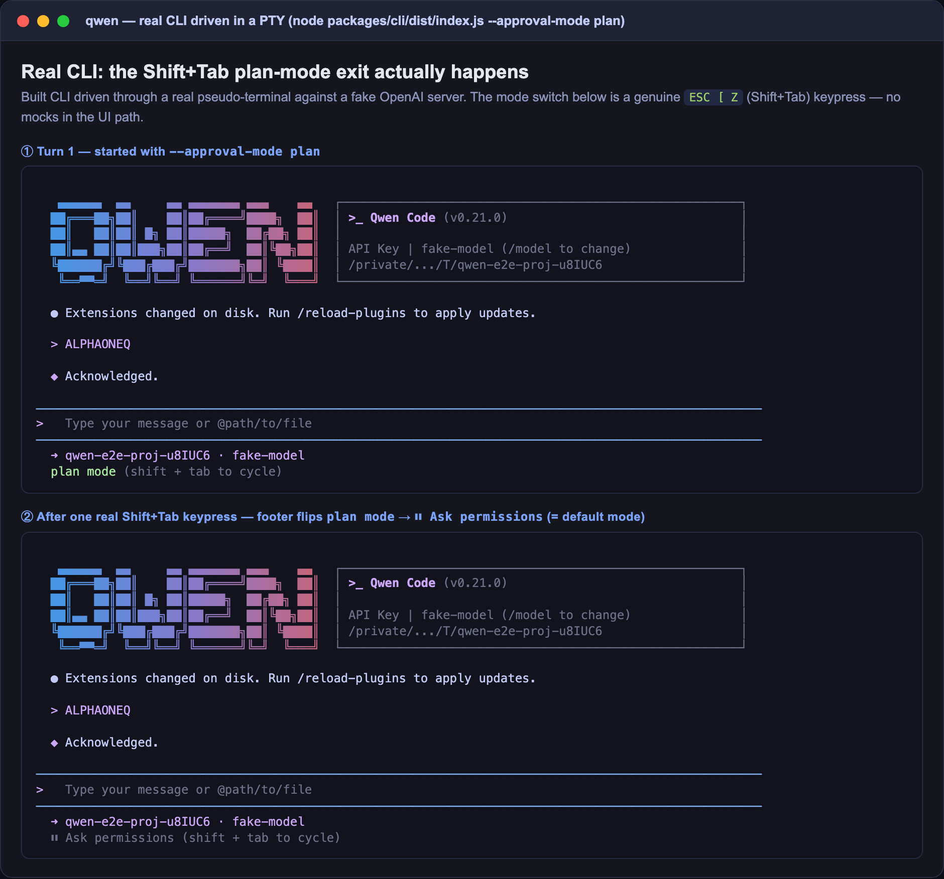real CLI TUI