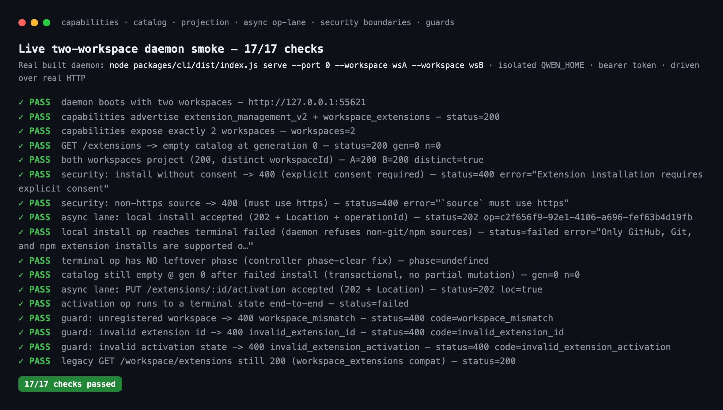 live two-workspace daemon smoke