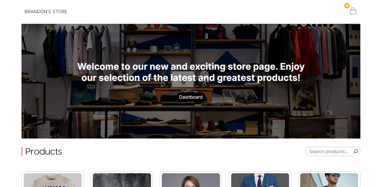 Screenshot of the store page banner
