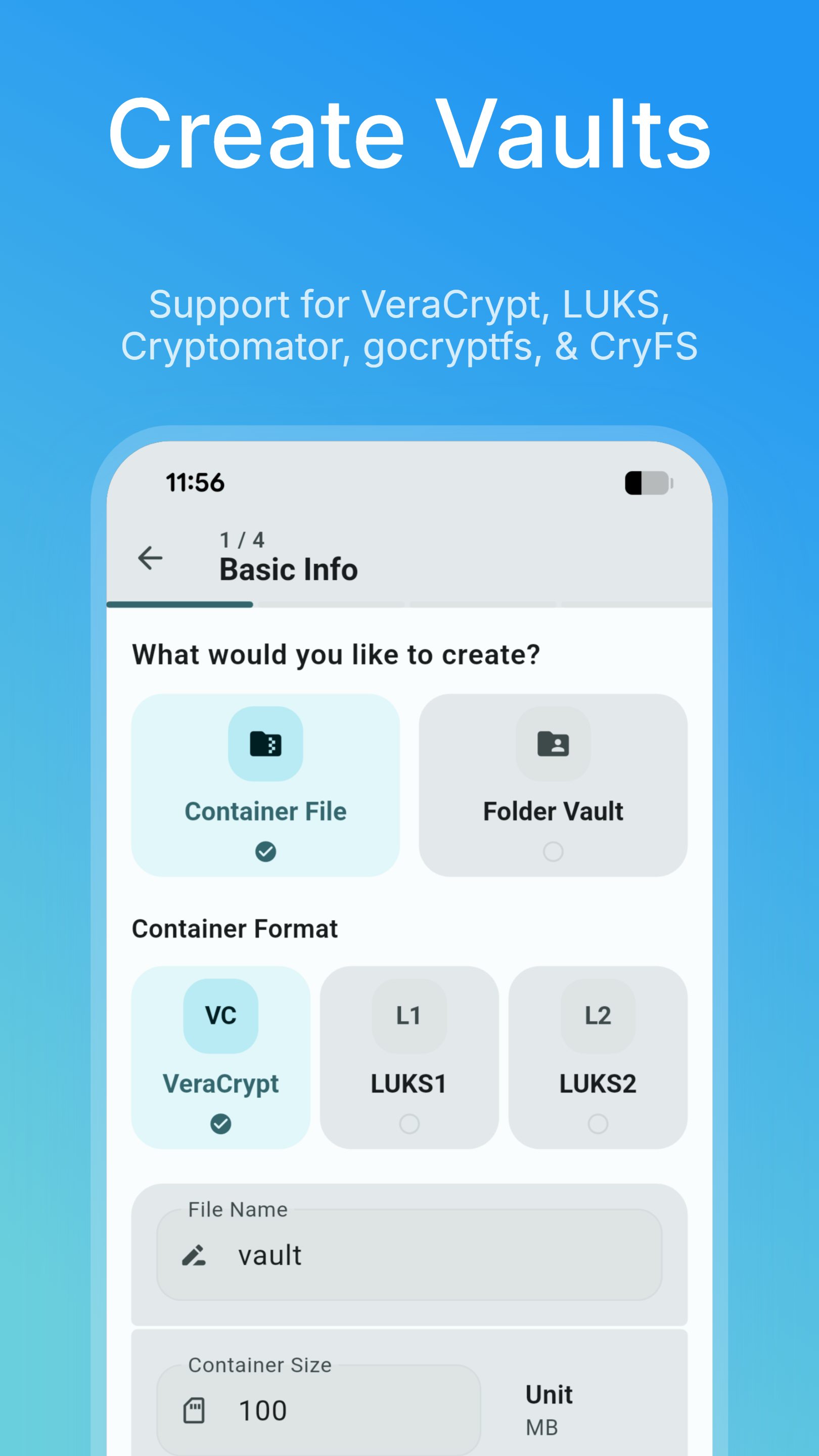 Create vaults