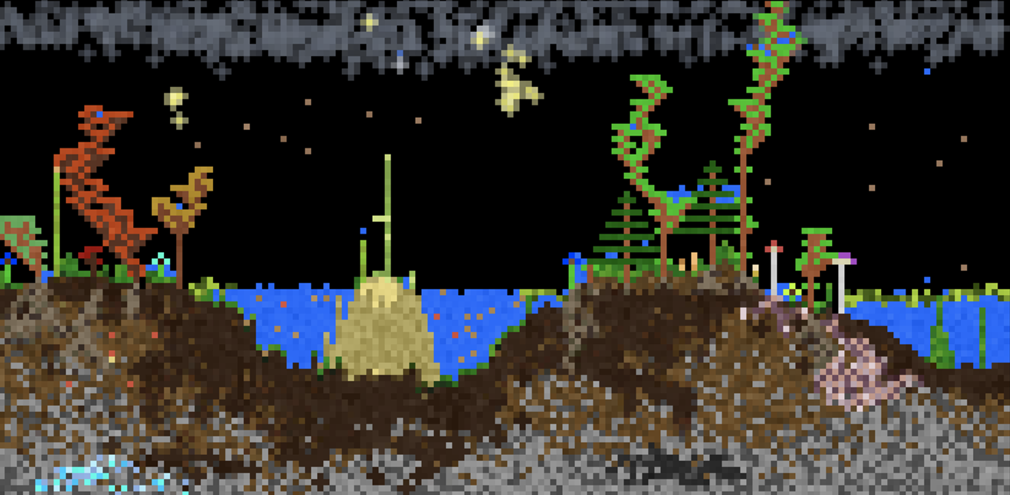 Landscape made in Sandboxels