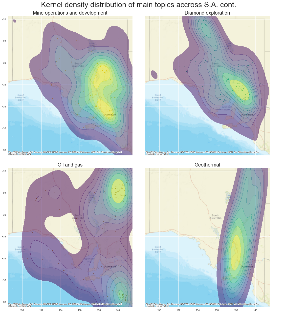 Spatial kdr plot of exploration topics across South Australia cont