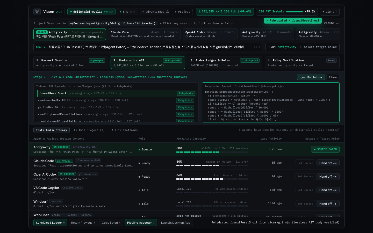 Vicem Unified Desktop Utility GUI (Dark & Light Mode)