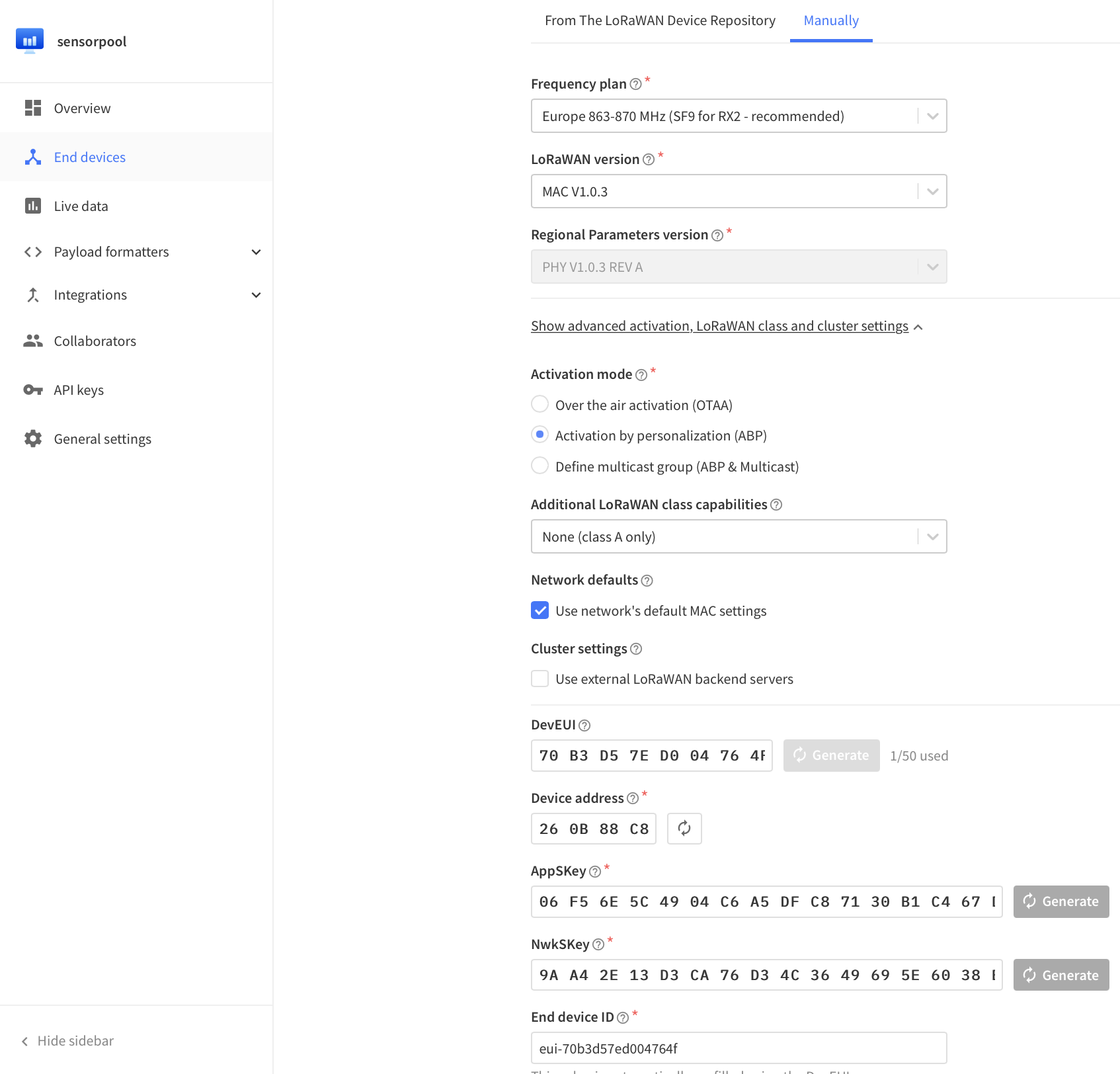 End Device Register