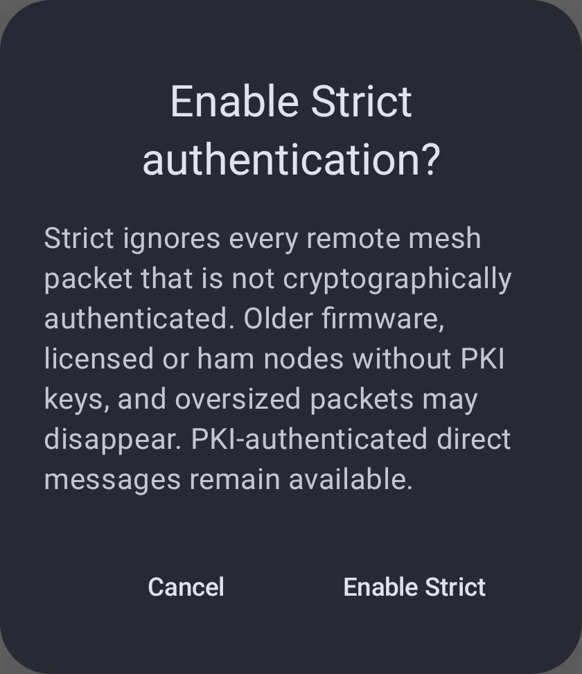Strict confirmation - dark