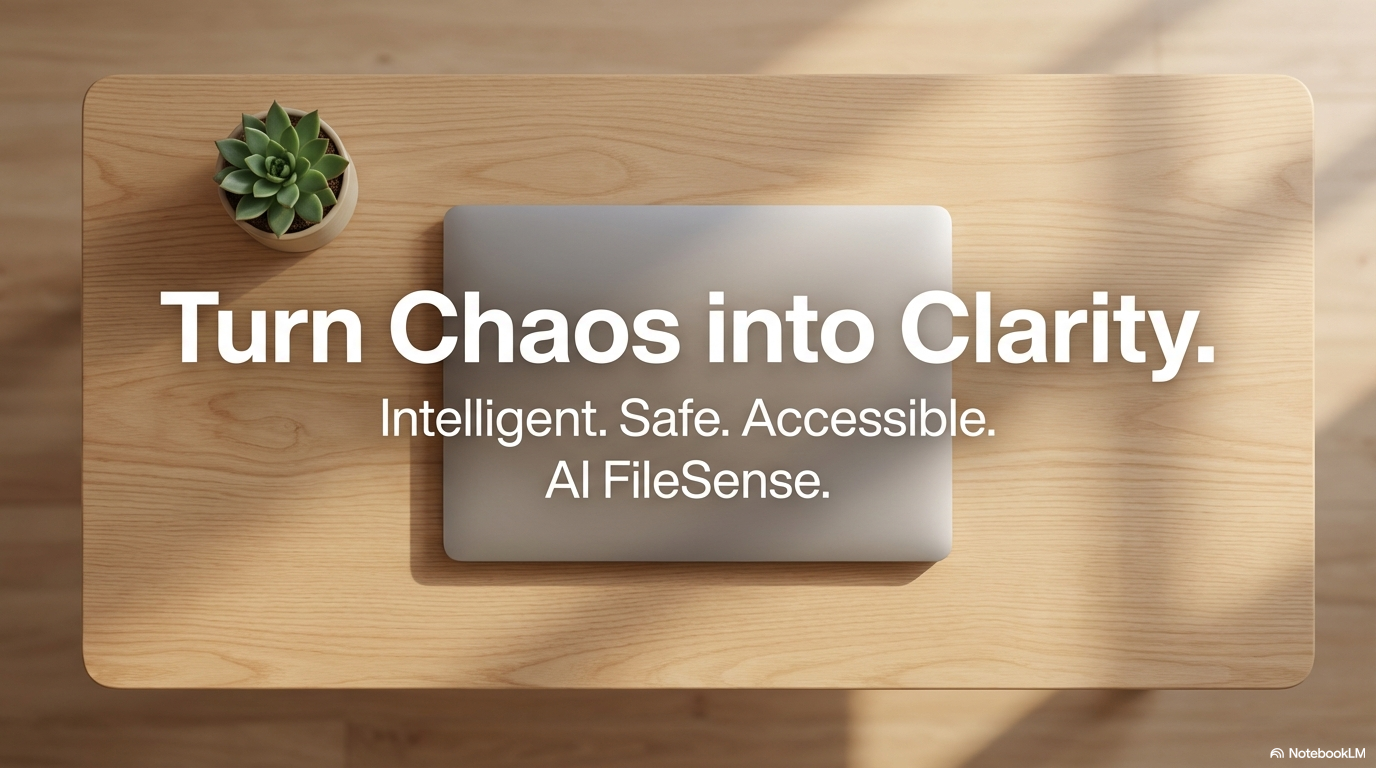 Turn Chaos into Clarity — AI FileSense hero slide