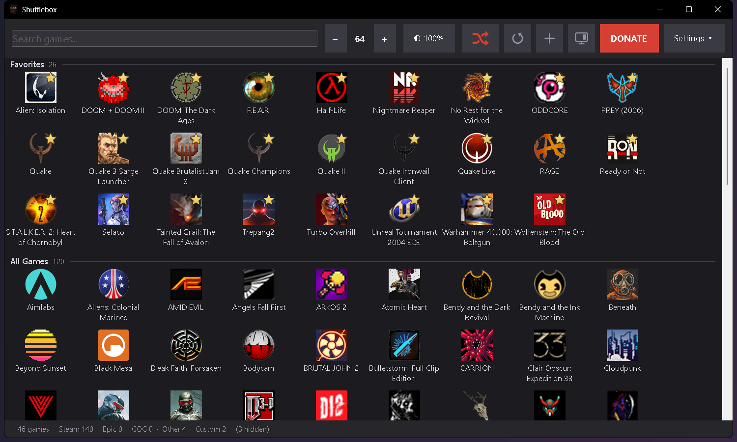 Main window, Dark theme
