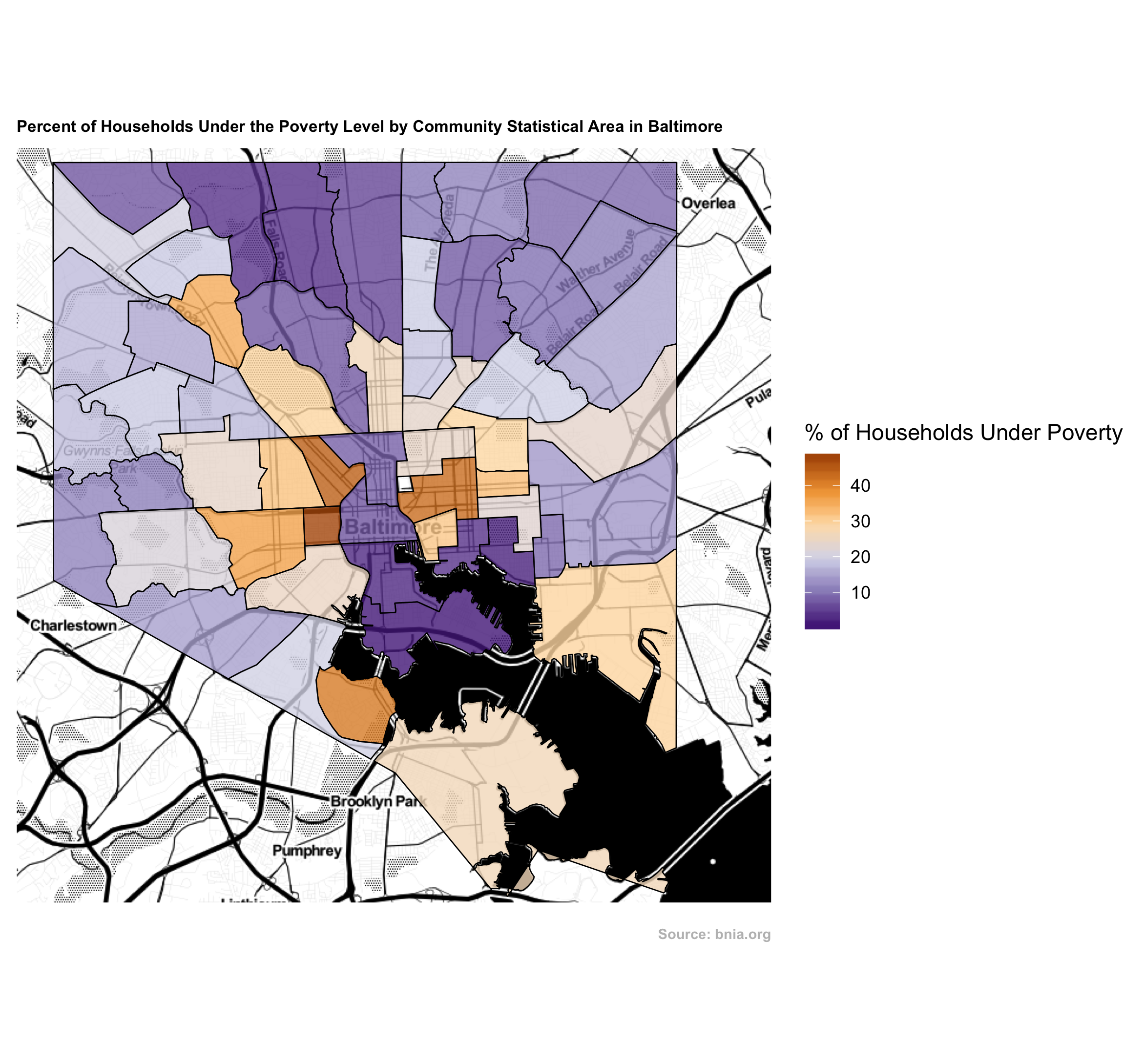 Choropleth Map of Poverty in Baltimore