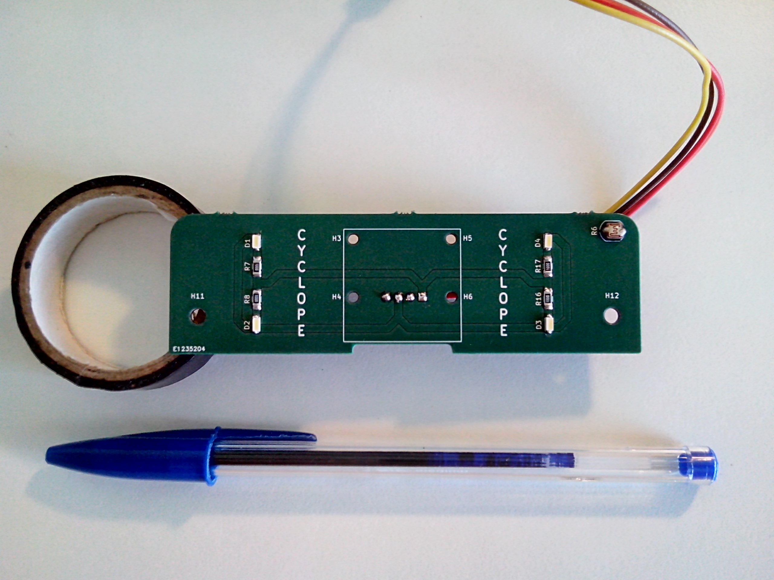 Assembled front board PCB top