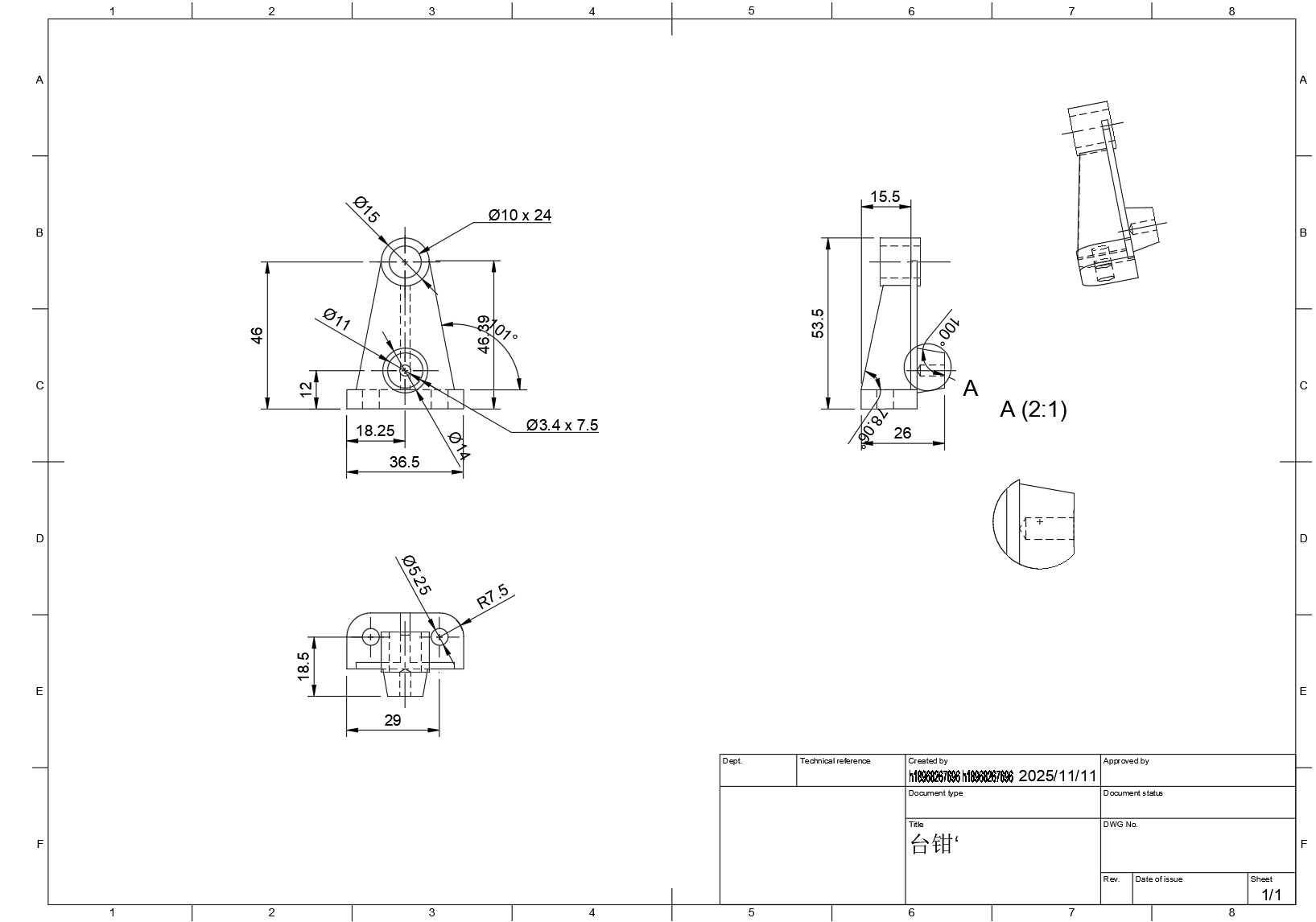 Follwing the standard of the Engineer Drawing paints the chart