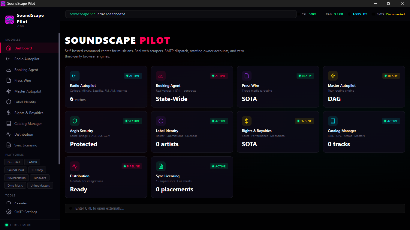The SoundScape Pilot command dashboard