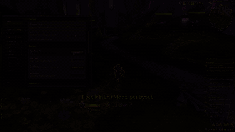 Moving and resizing the menu in Edit Mode