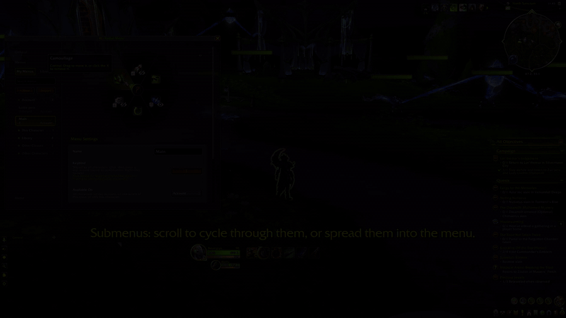 Adding a submenu, then scrolling through it and spreading it in game