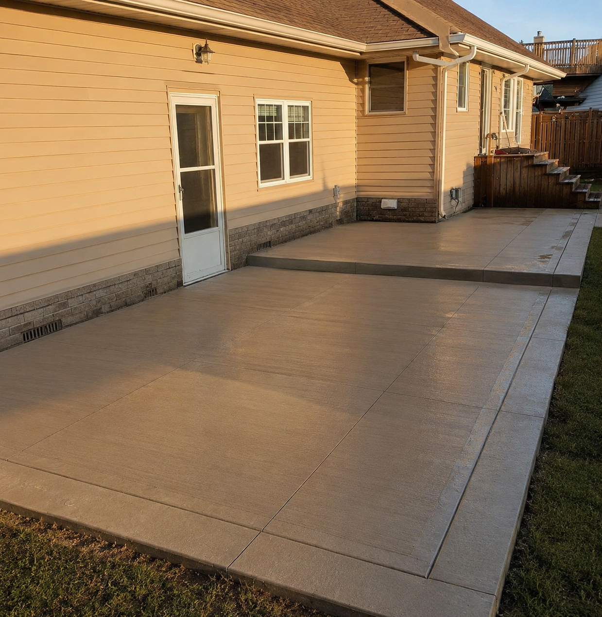 Modern concrete driveway