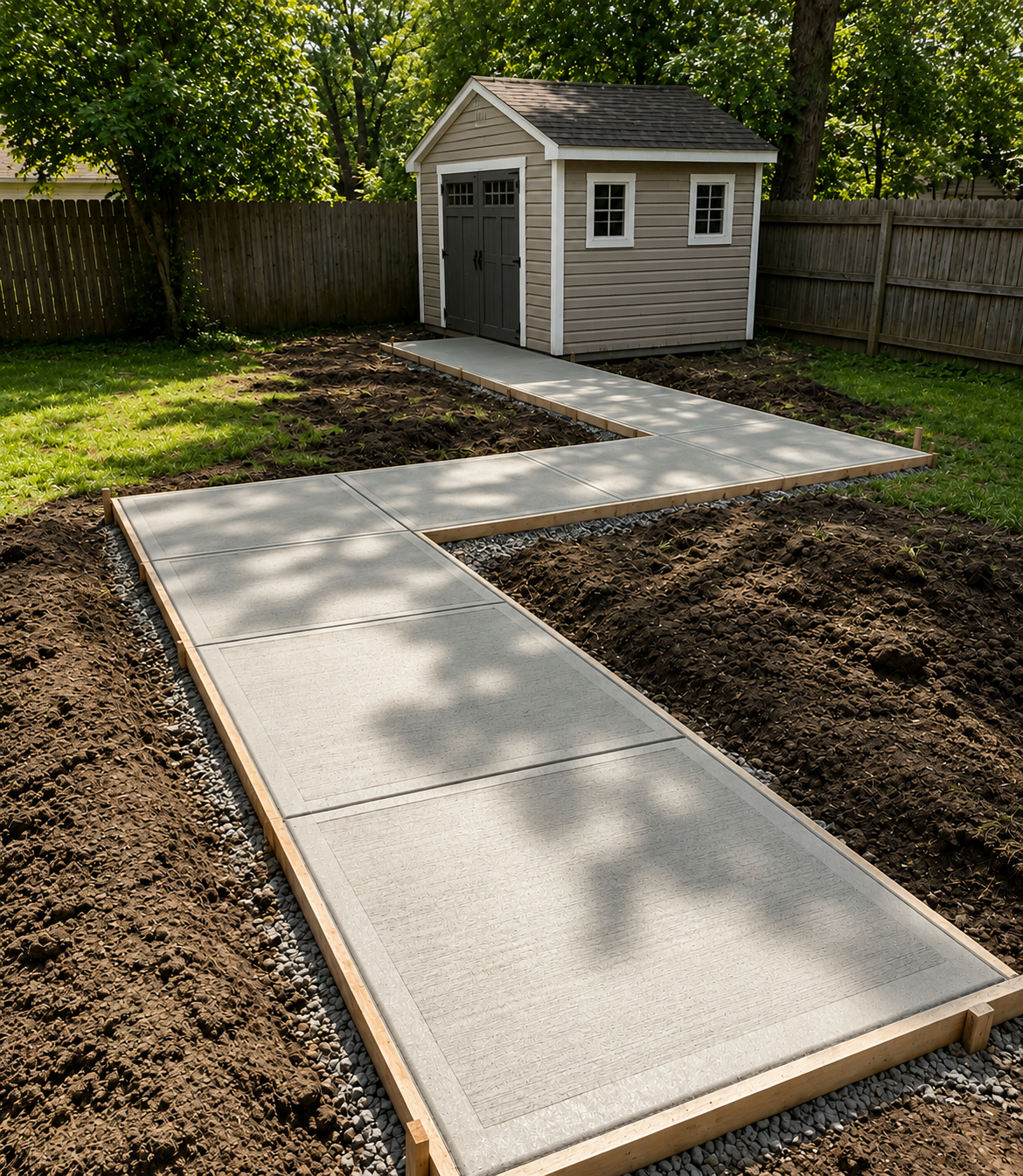 Stamped concrete patio