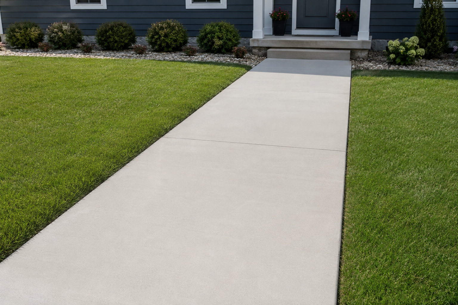 Large patio with border