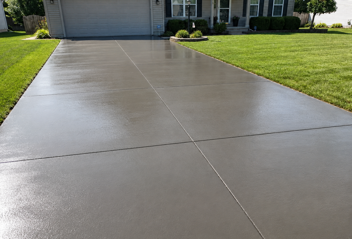 new concrete driveway after