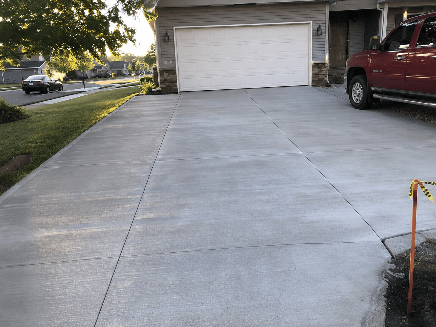 Concrete driveway installation