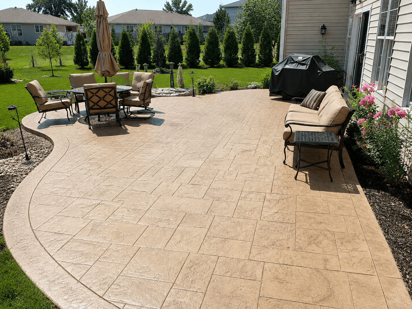 Stamped concrete patio