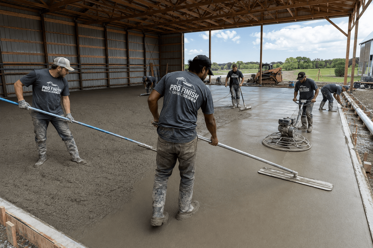 Pro Finish Concrete team working on a project
