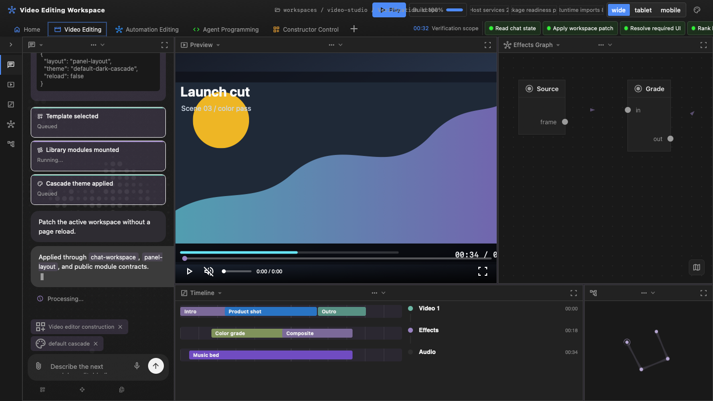 Realtime Symbiote workspace builder demo