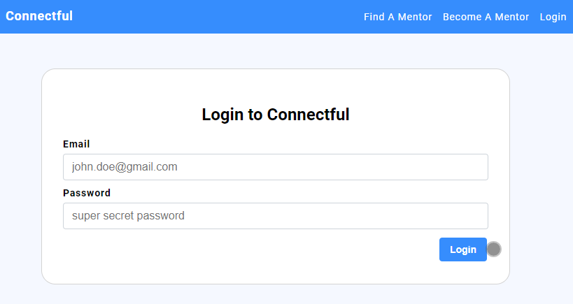 login page