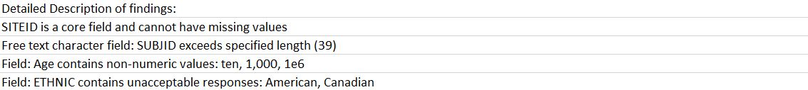 example output log