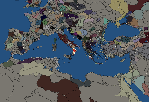 Starting territory of Bruttians, with its neighbours