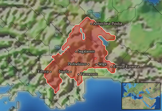 Regions of the Pisidia mercenary pool
