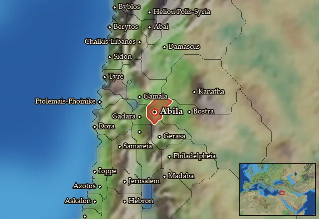 Map of Abilene and its neighbours