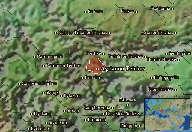 Map of Agriania and its neighbours