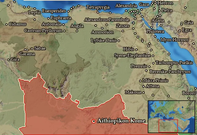 Map of Aithiopia and its neighbours