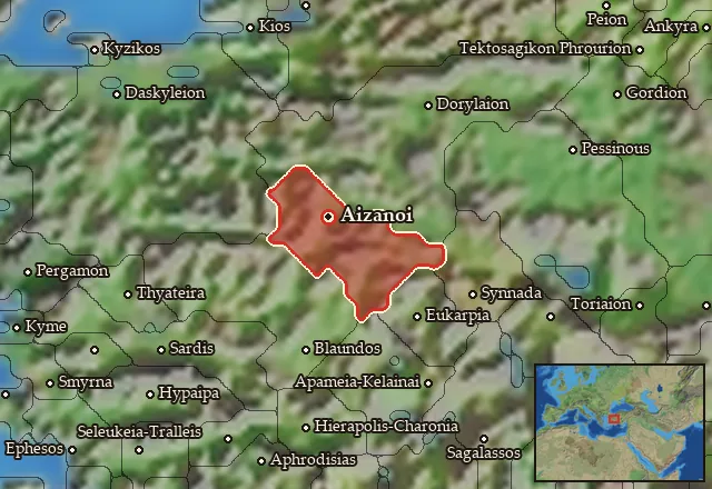 Map of Aizanitis and its neighbours